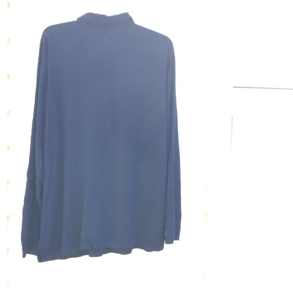 Tommy Bahama Shirt Mens Sz XL Navy Solid Polo Long Sleeve Pima Cotton Blend - Picture 11 of 16